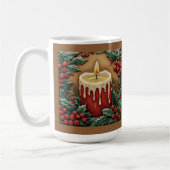 Rode kerstkaars koffiemok (Links)