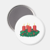 Rode kerstkaarsen magneet (Voorkant / Achterkant)