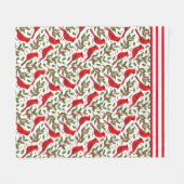 Rode kerstkardinalen fleece deken (Voorkant (Horizontaal))