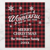  rode kerstkerst wijn etiket (Enkel label)