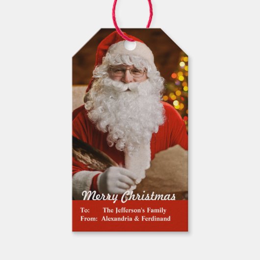  Rode Kerstkerstman Cadeaulabel (Voorkant)