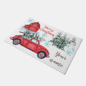 Rode kerstklep deurmat (Schuin)