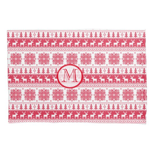 Rode kerstKussensloop Kussensloop (Voorkant-Links)