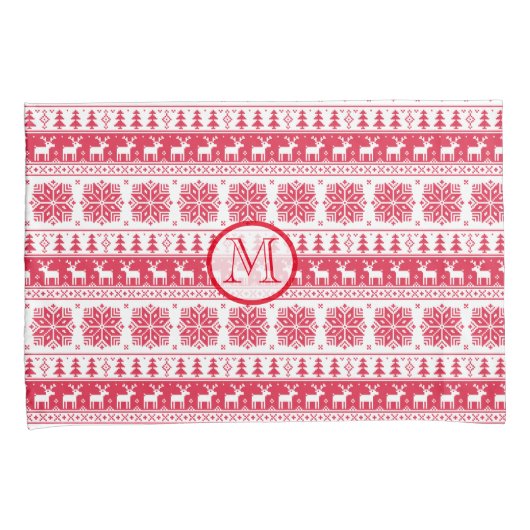 Rode kerstKussensloop Kussensloop (Voorkant-Rechts)