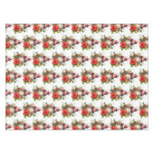 Rode Kerstlantaarn Poinsettia en Pin Pattern Tafelkleed (Voorkant (Horizontaal))