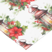 Rode Kerstlantaarn Poinsettia en Pin Pattern Tafelkleed (Gekanteld)