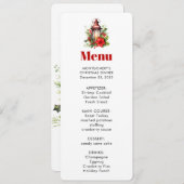 Rode Kerstlantaarn Poinsettia en Pine Menu Kaart (Voorkant / Achterkant)