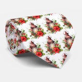 Rode Kerstlantaarn Poinsettia en Pine Pattern Stropdas (Opgerold)