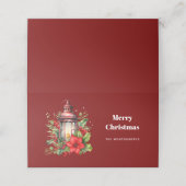 Rode Kerstlantaarn Poinsettia en Pine Small (Buitenkant ongevouwen)