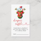 Rode Kerstman Baby shower Luier Raffle Informatiekaartje (Voorkant)