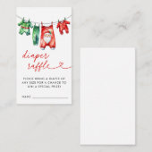 Rode Kerstman Baby shower Luier Raffle Informatiekaartje (Voorkant / Achterkant)