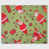  rode kerstman cadeaupapier (Vlak)