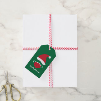 Rode Kerstman en gezichtsmasker Cadeaulabel