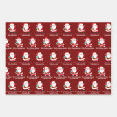 Rode Kerstman Gepersonaliseerd Kinder kerst Inpakpapier Vel (Voorkant)