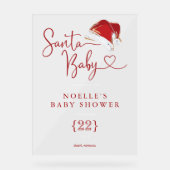 Rode Kerstman Hoed Kerstman Baby Welkom Acryl Bord (Voorkant)