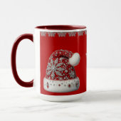 Rode Kerstman Hoed Kerstvakantie Mok (Links)