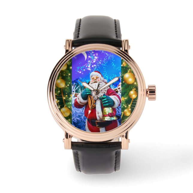 Rode Kerstman in de winter eWatch Horloge (Voorkant)