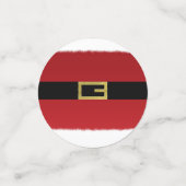 Rode kerstman riem & witte bont kerst confetti (Kleine voorkant)