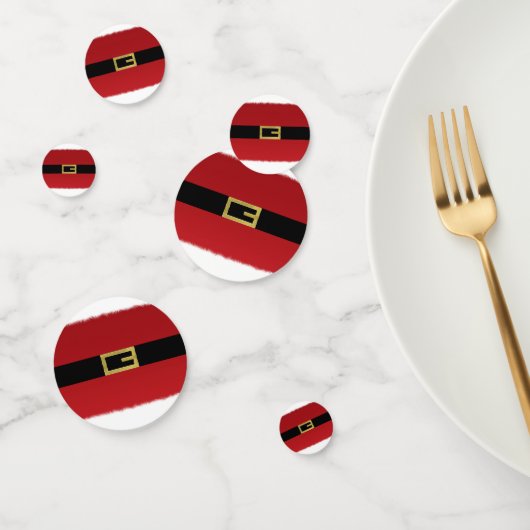 Rode kerstman riem & witte bont kerst confetti (Groep)