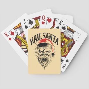 Rode Kerstman Skull Kerstvakantie Pokerkaarten