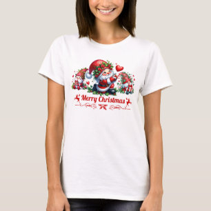 Rode Kerstmannetjes  T-shirt