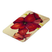Rode Kerstmis Amaryllis Foto Magneet (Linkerzijde)