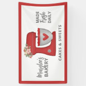 Rode Kerstmis Bakkerij Zakelijk Gebak Chef Banner (Verticaal)