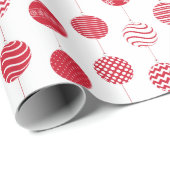 Rode Kerstmis Bal Patroon Wrapping Papier (Rol Hoek)