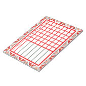 Rode Kerstmis Countdown Wekelijkse Checklist Track Notitieblok (Schuin)