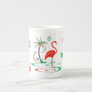 Rode Kerstmis Flamingo Baubles mok china