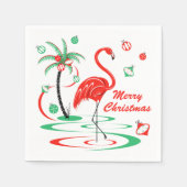Rode Kerstmis Flamingo Kerstmis servet papier (Voorkant)