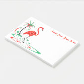 Rode Kerstmis Flamingo Tekst landschap groot Post-it® Notes (Schuin)