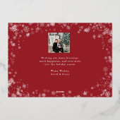 Rode Kerstmis Folie Feestdagenkaart (Achterkant)