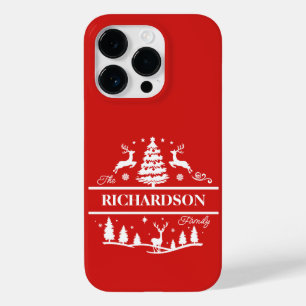 Rode Kerstmis gepersonaliseerde familienaam Vaka Case-Mate iPhone 14 Pro Hoesje