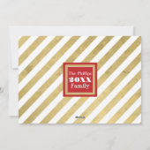 Rode Kerstmis Goud Spat Foto Vakantiewenskaart Feestdagenkaart (Achterkant)