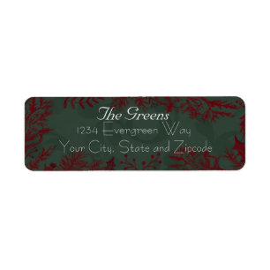 Rode Kerstmis groen op groene achtergrond Etiket