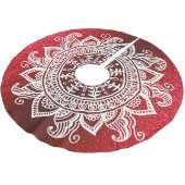 Rode Kerstmis met Santa Mandala Snowflake Lace Kerstboom Rok (Gekanteld)