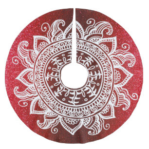 Rode Kerstmis met Santa Mandala Snowflake Lace Kerstboom Rok