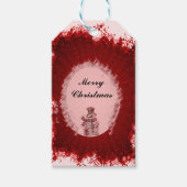 Rode Kerstmis met sneeuwpop Cadeaulabel (Voorkant)