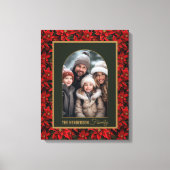 Rode Kerstmis Poinsettia Aangepaste Foto Canvas Afdruk (Voorkant)