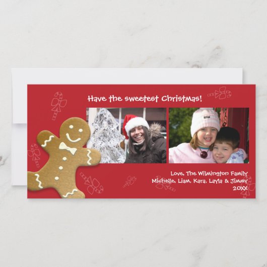 Rode Kerstmis van het het snoepriet van het Feestdagenkaart (Voorkant)