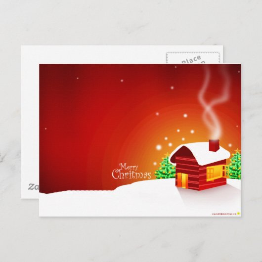 Rode Kerstmis van het Huis Feestdagenkaart (Voorkant / Achterkant)