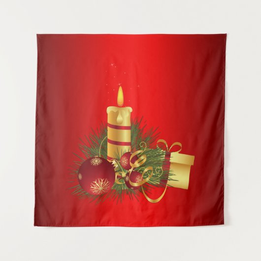 Rode Kerstmis Wandkleed (Voorkant)