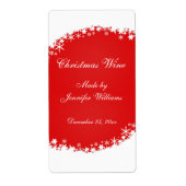 Rode Kerstmis Wijn Label (Voorkant)