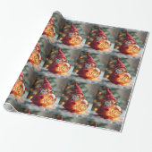 Rode kerstmuts cadeaupapier (Uitgerold)