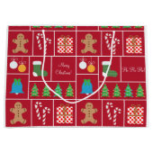 Rode kerstpatronen Grote cadeautas (Voorkant)