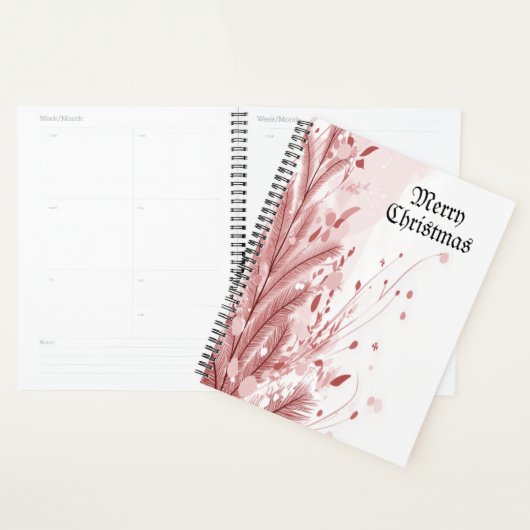 Rode Kerstpijnboom Sneeuw Decoratie Mooi Planner (Display)