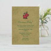 Rode Kerstrenrendier, uitgenodigen Kaart (Staand voorkant)