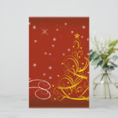 Rode kerstscène briefpapier (Staand voorkant)