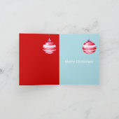 Rode kerstsierblauwe kaart (Binnen)